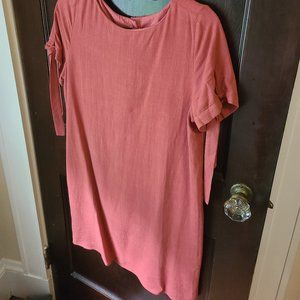 Lulu's Dusty Pink Dress With Back Button Up